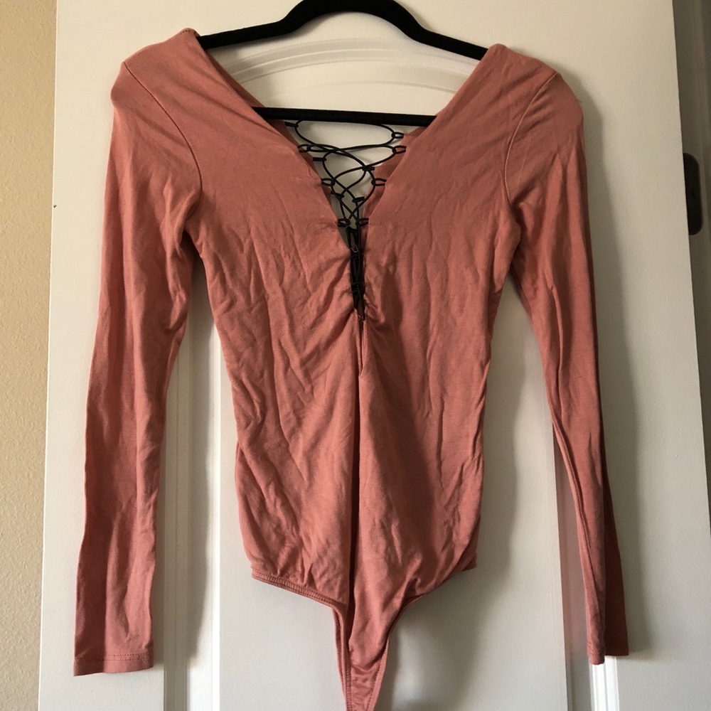 criss cross long sleeve bodysuit